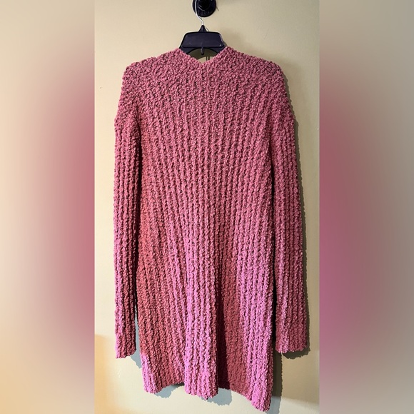 Alison Andrews Popcorn Cardigan size large pink mauve open front NWT long sleeve - Picture 2 of 10
